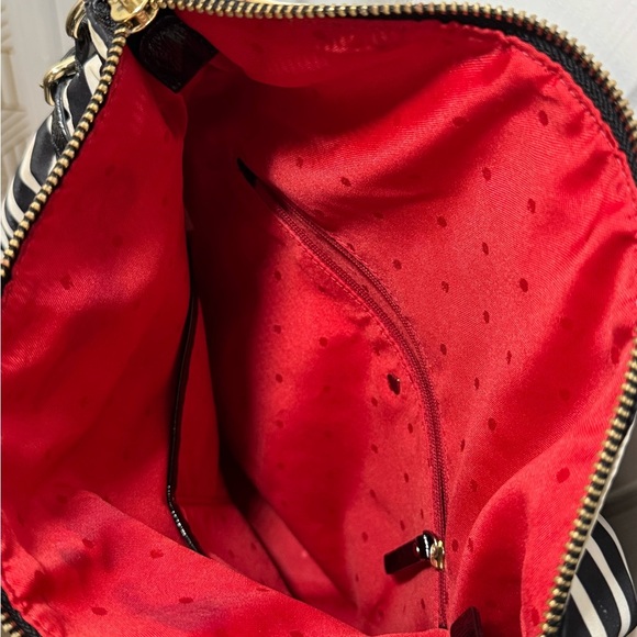 Kate Spade Striped Nylon Leslie Black and White Satchel - Picture 7 of 15